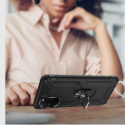 GSA Slim Shockproof Case Ring Stand for Samsung Galaxy S20 Plus - Black