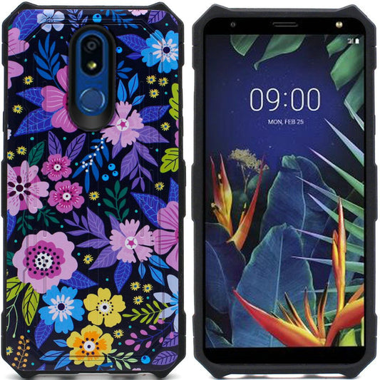GSA Tough Cosmic Hybrid Case for LG K40, Harmony 3 Elegant Flower