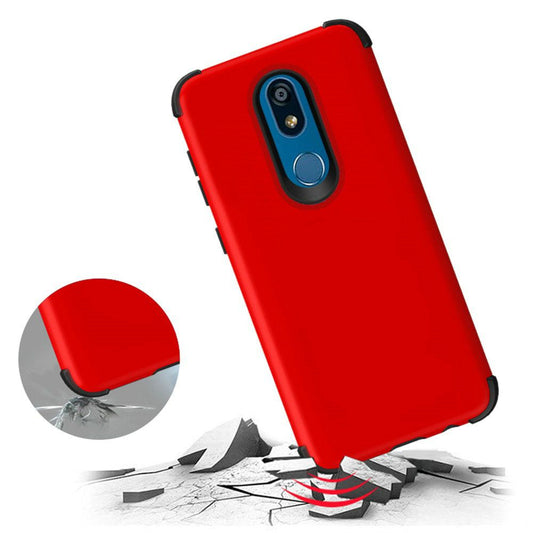 GSA Rubberized Shockproof Hybrid Case for LG K40, Harmony 3 Red/Black