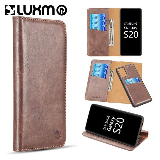 GSA Gentleman Detachable Wallet Case for Samsung Galaxy S20 (6.2") - Brown