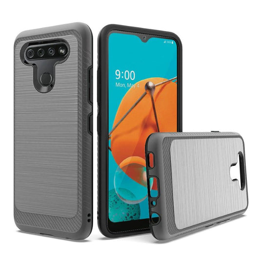 GSA Brushed Hybrid Case w/Edge Design for LG K51 - Gray