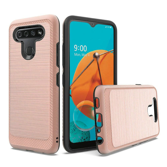 GSA Brushed Hybrid Case w/Edge Design for LG K51 - Rose Gold