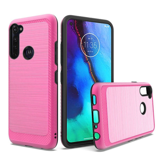GSA Brushed hybrid Case w/Edge Design for Moto G Stylus 2020, XT2043 - Hot Pink
