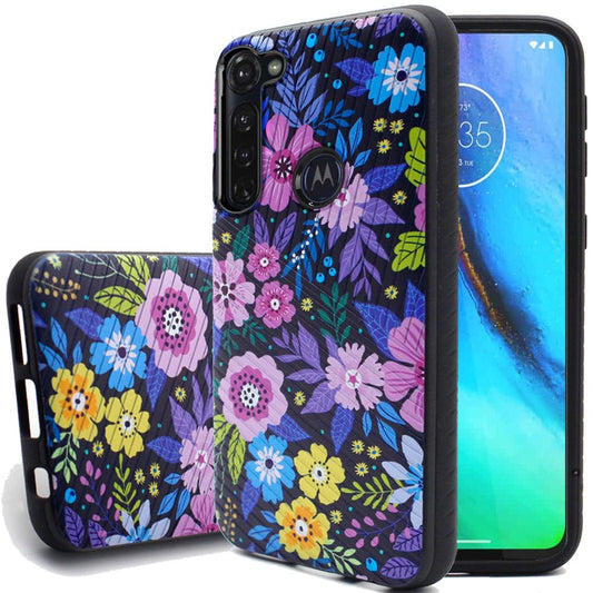 GSA Embossed Lines Case for Moto G Stylus 2020, XT2043 - Elegant Flowers