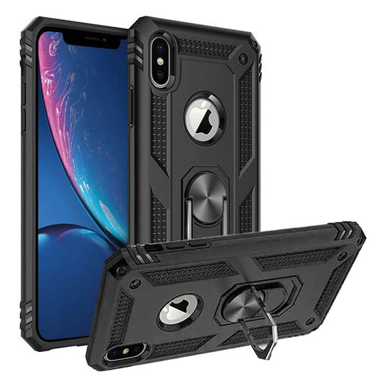 GSA Hr Wireless For Apple IPhone XR Magnetic Ring Slim Shockproof Pc Tpu Hybrid Case - Black