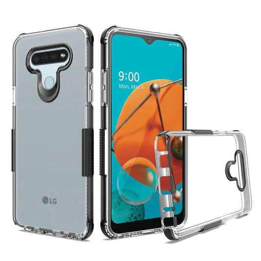 GSA Premium Side Spine Bumper Case for LG K51 - Clear/Black