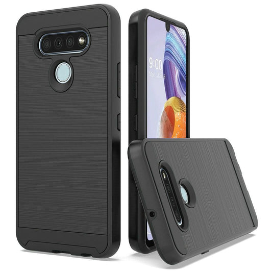 GSA Premium Brushed Metal Hybrid Case for LG Stylo 6 - Black