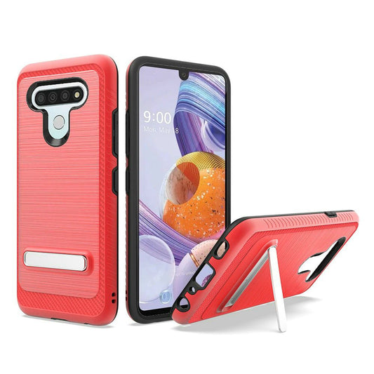 GSA Slim Brushed Case w/Kick Stand for LG Stylo 6 - Red
