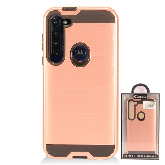 GSA Brushed Hybrid Case For Motorola Moto G Stylus 2020, XT2043 - Rose Gold/Black