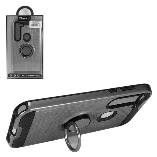 GSA Brushed Case w/Ring Stand for Moto G Stylus 2020, XT2043 - Gray/Black