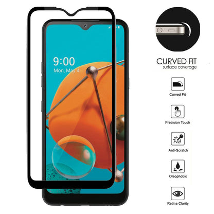 GSA Premium Black Boarder Tempered Glass for LG K51 Pack of 2