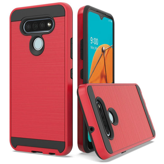GSA Brushed #2 Hybrid Case for LG K51 - Red/Black