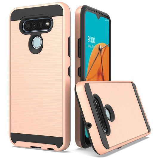 GSA Brushed Hybrid Case for LG K51 - Rose Gold/Black