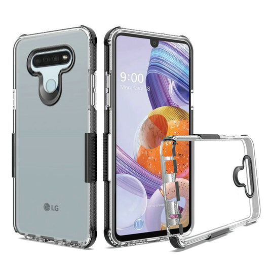 GSA Side Spine Bumper Case For LG Stylo 6 - Clear/Black