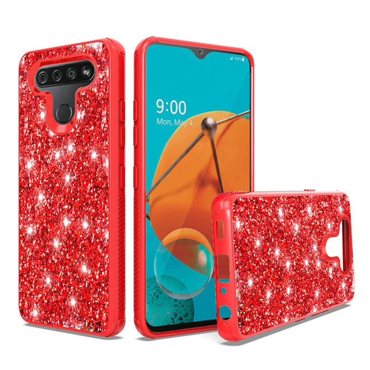 GSA Glitter Bling Candy Case for LG K51 - Red