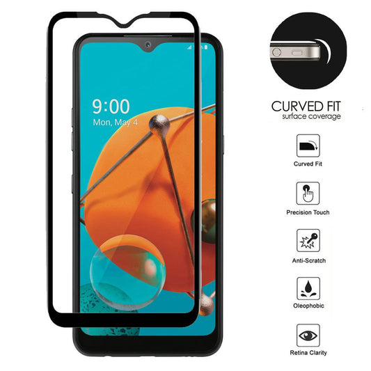 GSA Black Boarder Tempered Glass Book for LG K51 Pack of 2