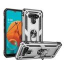GSA Slim Shockproof Hybrid Case w/Ring Stand for LG K51 - Silver/Black