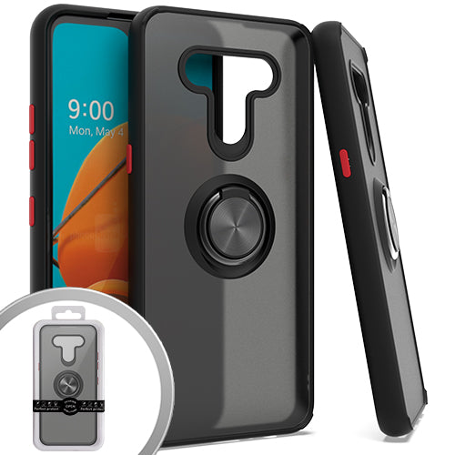 GSA Matte Finish Hybrid Case w/Ring Stand for LG K51 - Black