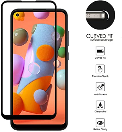 GSA Black Edged Tempered Glass For Samsung Galaxy A11 Clear Quantity of 2