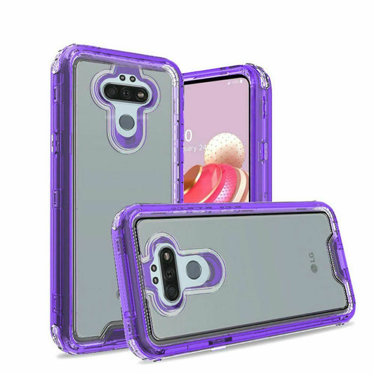 GSA Snap-On 3-in-1 Bumper Case for LG Aristo 5,Phoenix 5 Tribute Monarch Clear/Purple