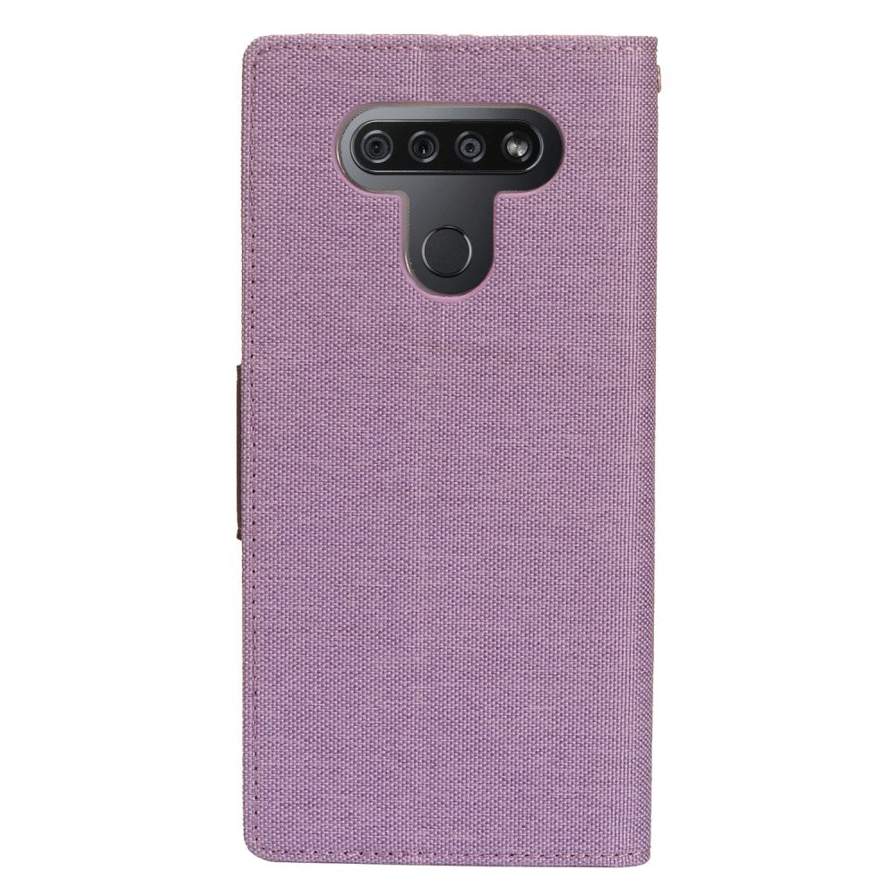 GSA Denim Flip Wallet Case for LG K51 - Purple/Blue