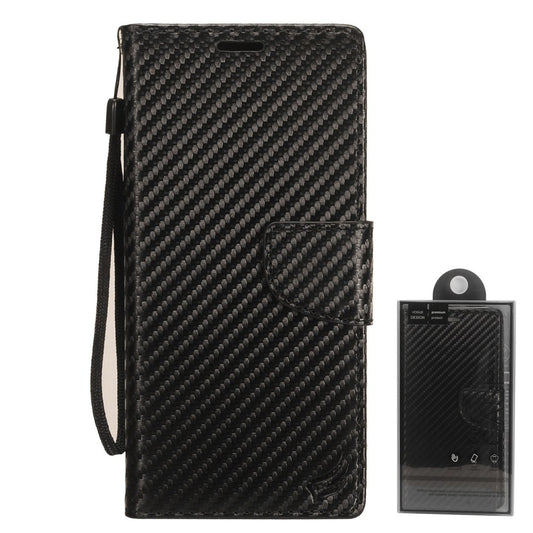 GSA Carbon Fiber Flip Wallet for LG K51 - Black