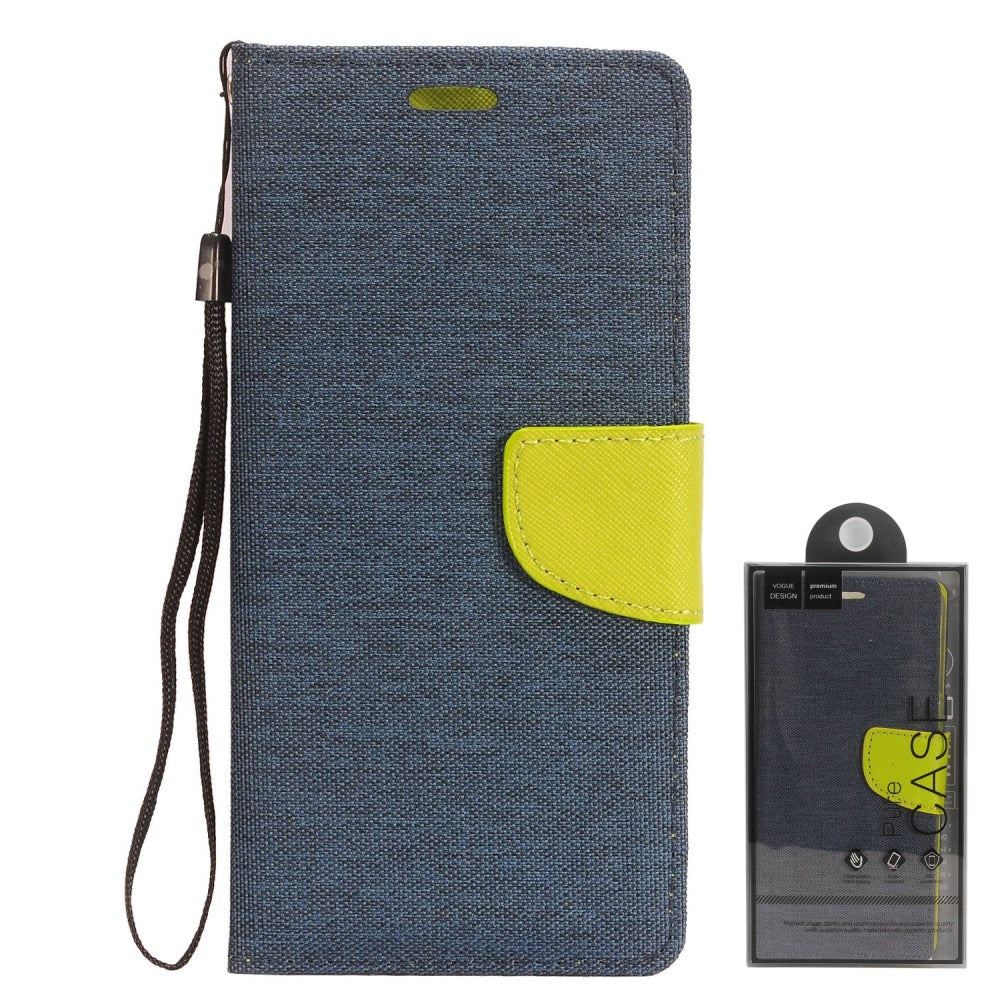 GSA Denim Flip Wallet Case for LG K51 - Blue/Green