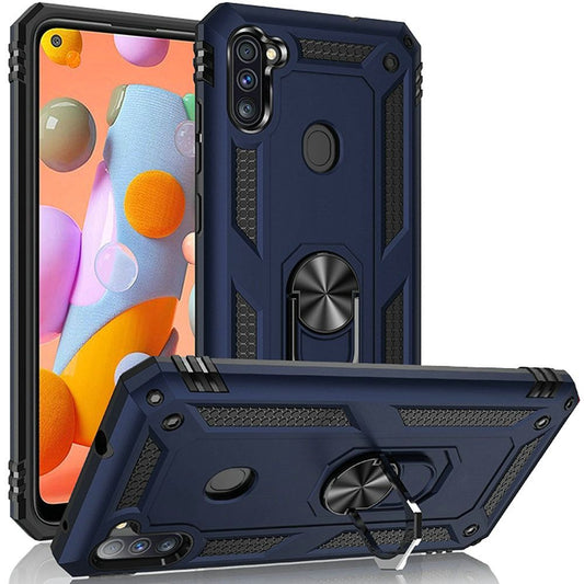 GSA Slim Magnetic Ring Stand Case For Samsung Galaxy A11 Blue