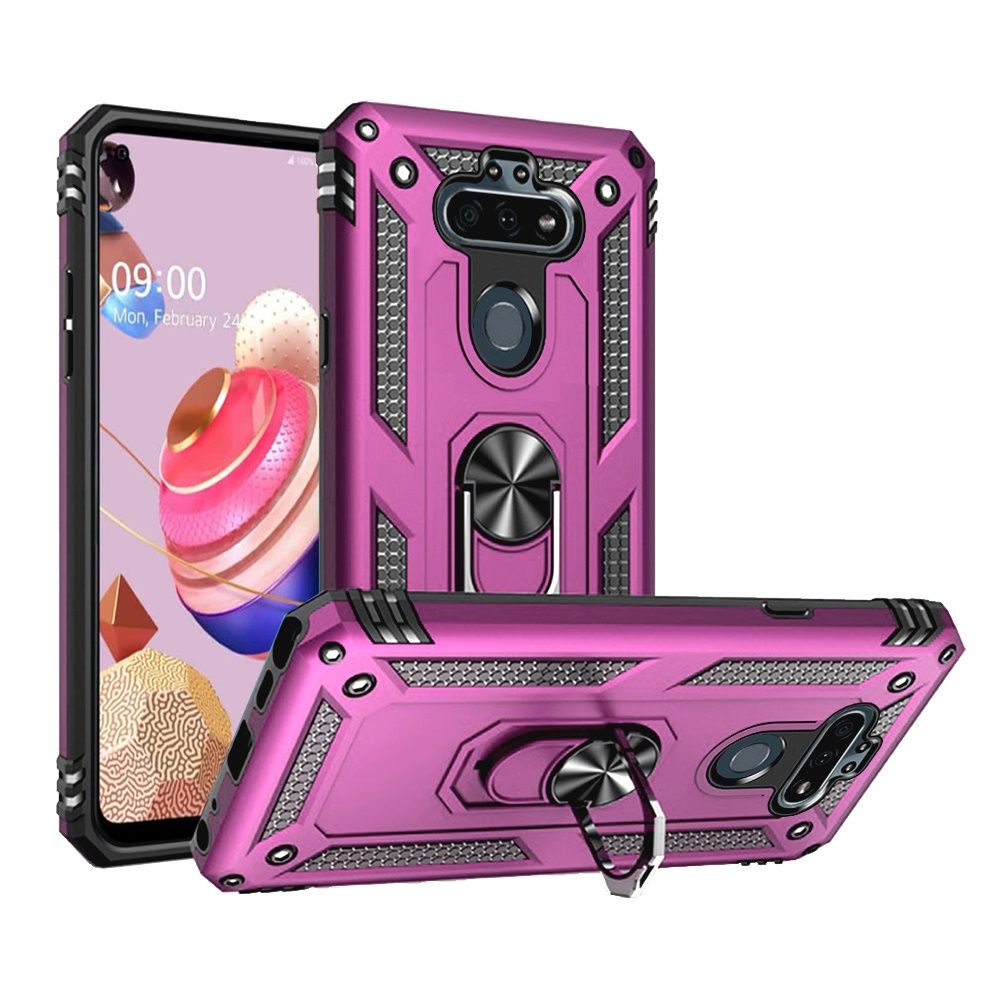 GSA Slim Shockproof Hybrid Case w/Ring Stand for LG Aristo 5 - Pink