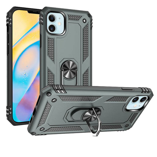GSA Slim Armor Magnetic Ring Stand For iPhone 12 Mini (5.4") - Green/Black