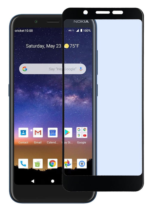 GSA Black Boarder Full Glue Tempered Glass for Nokia C2 Tava
