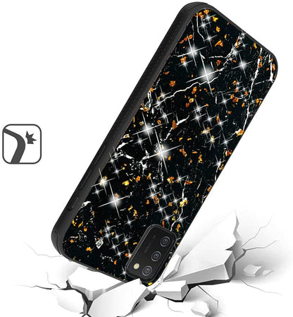 GSA Frozen Glitter Black Marble Print Case for Samsung Galaxy A02s