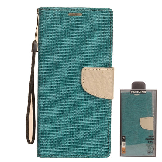 GSA Denim Flip Wallet for Samsung Galaxy A02s - Green, Gray