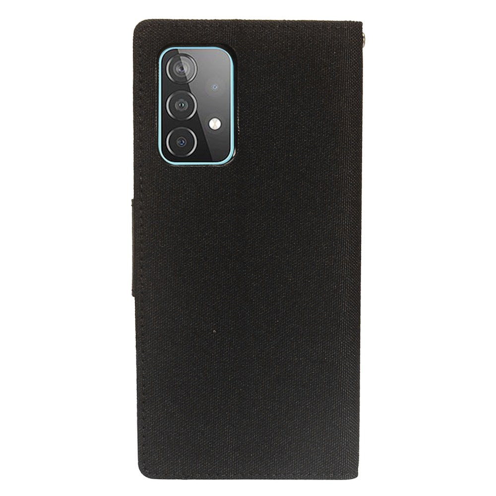 GSA Two-Tone Denim Flip Wallet Case for Samsung Galaxy A52 5g - Black/Black