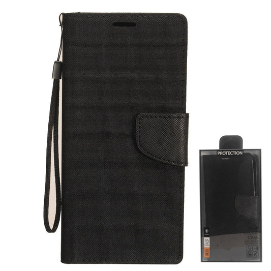 GSA Two-Tone Denim Flip Wallet Case for Samsung Galaxy A52 5g - Black/Black