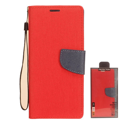 GSA Two-Tone Denim Flip Wallet Case for Samsung Galaxy A52 5g - Red/Blue