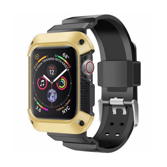 GSA Silicone All In One Wristband For 44MM iWATCH Series 6 / SE/ 5 / 4 - Gold