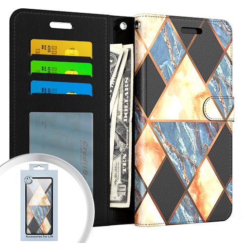 GSA Wallet Pouch Card Slots for iPhone 13 PRO (6.1") Marble Black