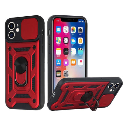 GSA Slim Shockproof Case w/Camera Cover for iPhone 13 Pro (6.1") Red/Black