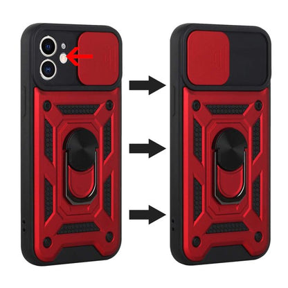 GSA Slim Shockproof Case w/Camera Cover for iPhone 13 Pro (6.1") Red/Black