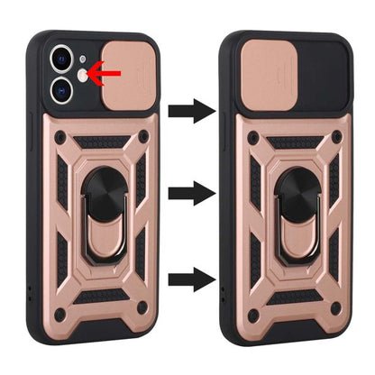 GSA Elite Camera Push Ring Stand Hybrid Case For iPhone 13 Pro - Rose Gold
