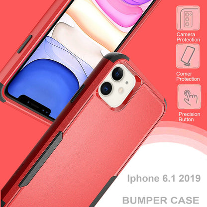 GSA Tuff Anti-slip Textured Hybrid Case For iPhone 13 Pro (6.1") - Red/Black
