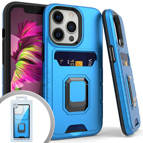 Emax Aluminum Hybrid w/Credit Card Slot for iPhone 13 Pro (6.1") - Blue