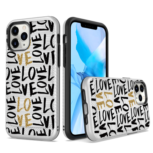 HRW Design Slim Brushed Hybrid For iPhone 13 Pro Max Love In Gold