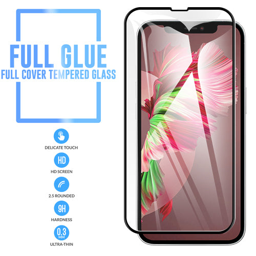 Emax Full Glue Tempered Glass for iPhone 13/13 Pro 6.1 - Clear/Black