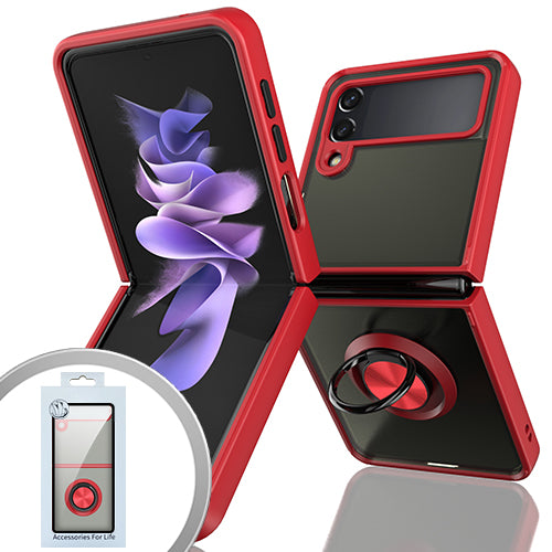 GSA Ring Hybrid case For Samsung Galaxy Z Flip 3 Red, Smoke