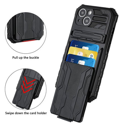 GSA Multiple Card Holder Kickstand Hybrid Case For iPhone 13 (6.1") Black