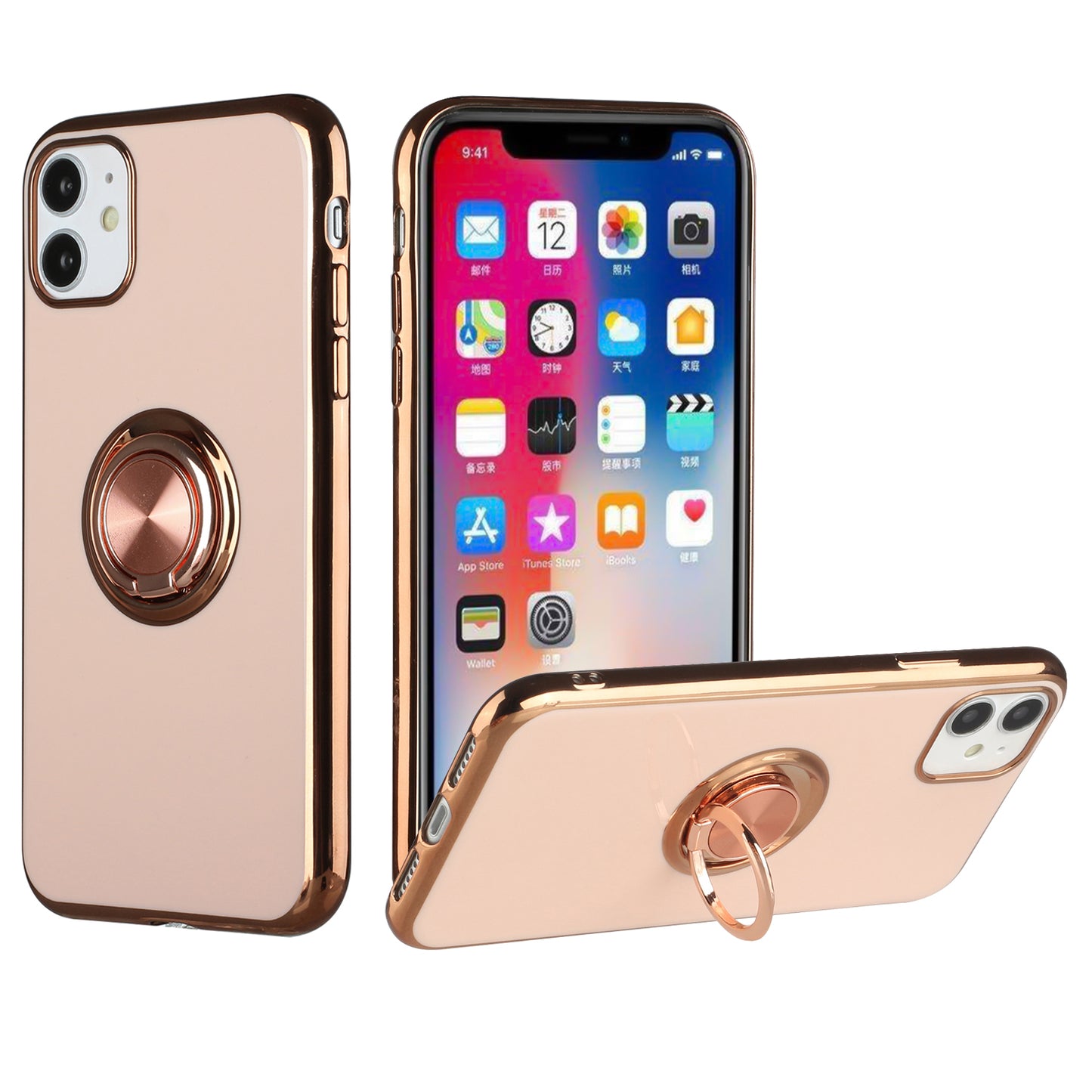 GSA Electroplated Ring Stand Solid Rose Gold For Apple iPhone XR
