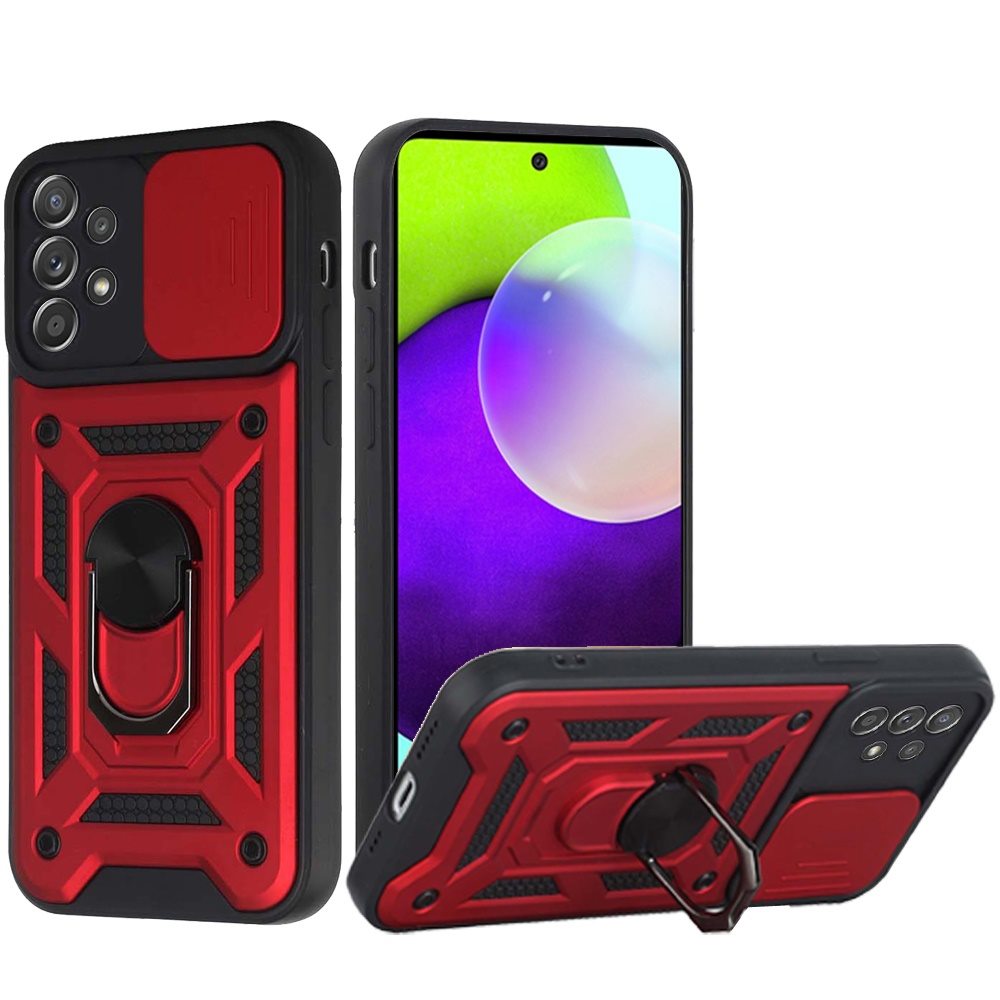 GSA ELITE Hybrid Camera Cover Ring Stand For Samsung Galaxy A53 5G - Red