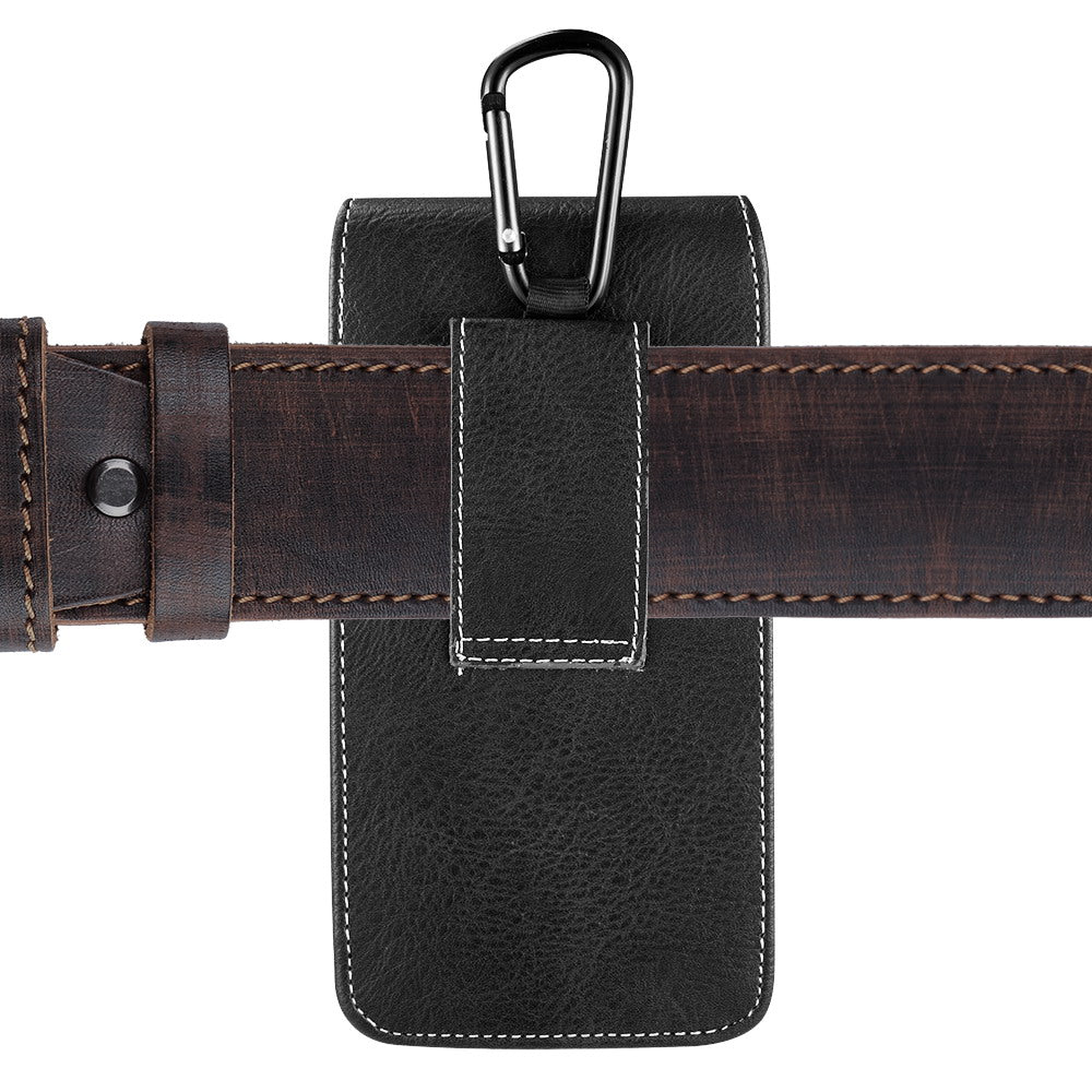 GSA 5.5 in. for iPhone & Samsung Vertical Universal Leather Pouch - Black